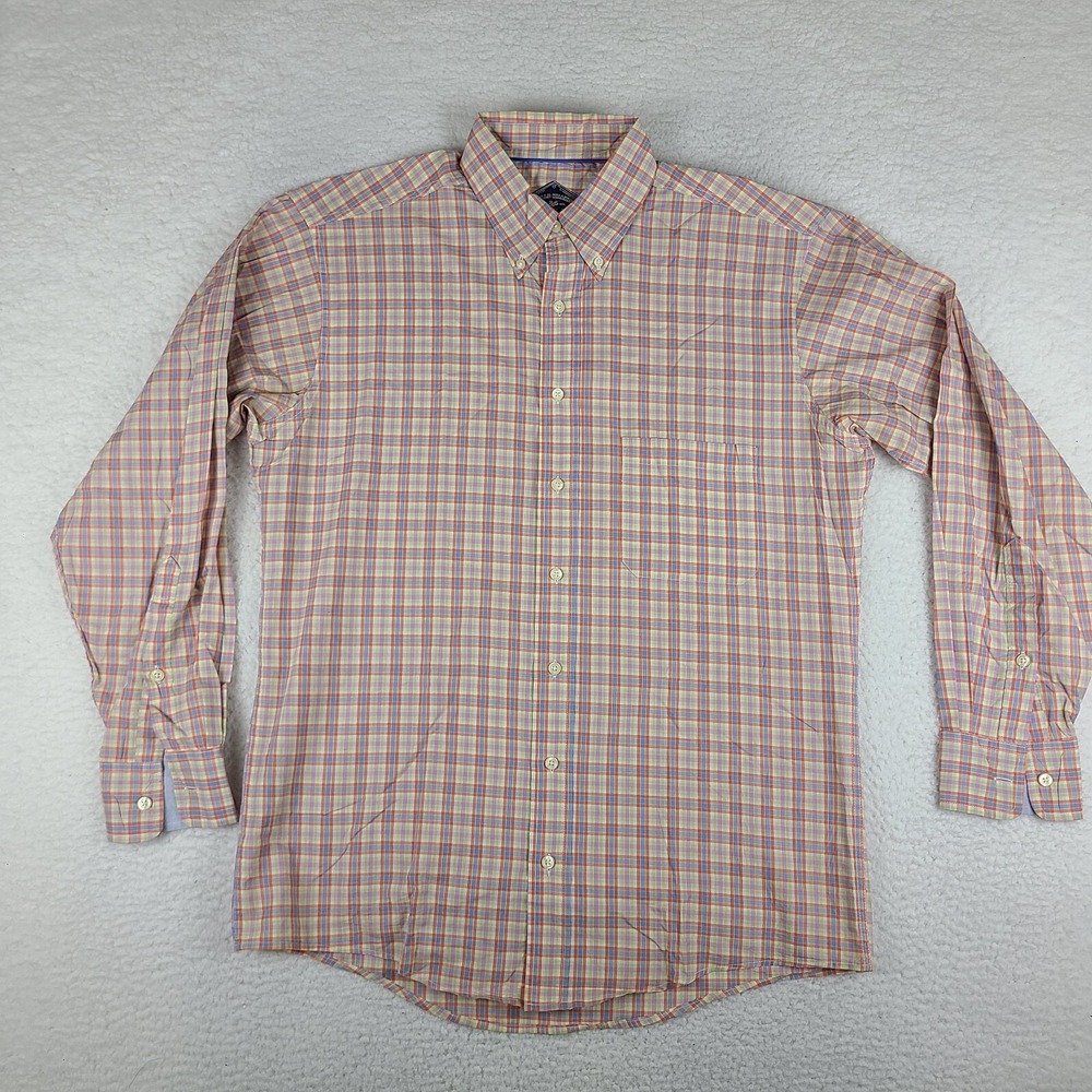 Bills Khakis Shirt Mens Medium Multi Color Plaid Check Cotton Dress Button Down